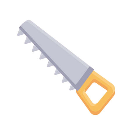 saw tool icon over white background, flat detail style, vector illustrationのイラスト素材
