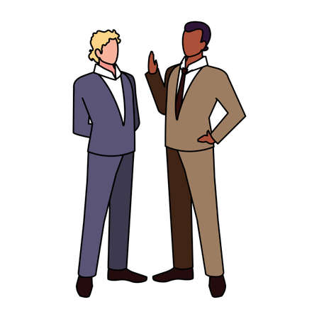 businessmen standing with various views and pose vector illustration designのイラスト素材