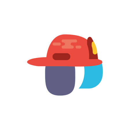 Firefighter helmet design, Emergency rescue save department 911 danger help safety and aid theme Vector illustrationのイラスト素材