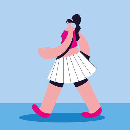 Urban woman cartoon with casual cloth design, Person people human and social media theme Vector illustrationのイラスト素材