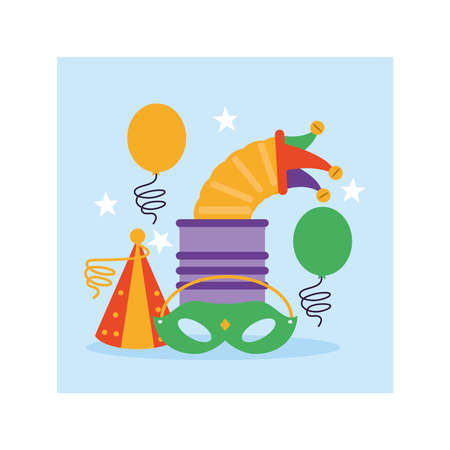 april fools day, humorous party vector illustration designのイラスト素材