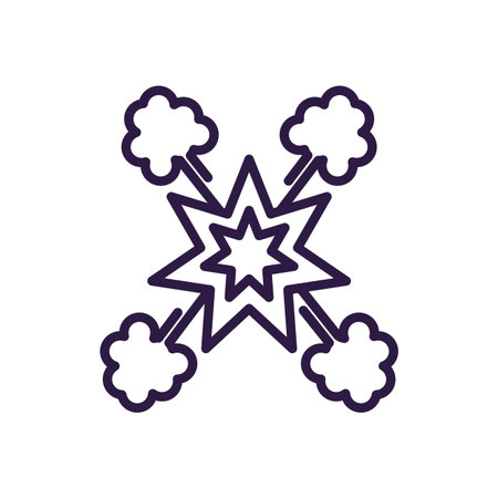 star boom bang over white background, line style icon, vector illustration