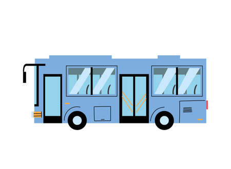 blue modern bus to transport people, public service vector illustration designのイラスト素材