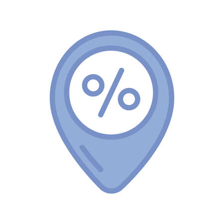location pin icon over white background, blue outline style, vector illustrationのイラスト素材