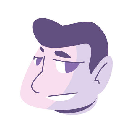 head of man smiling on white background vector illustration designのイラスト素材