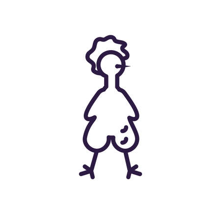 chicken costume over white background, line style icon, vector illustrationのイラスト素材