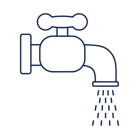 faucet dripping, line style icon vector illustration designのイラスト素材