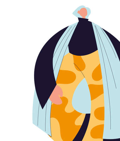 Urban woman cartoon with casual cloth design, Girl female person people human and social media theme Vector illustrationのイラスト素材