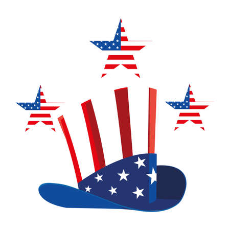 hat in american flag colors on white background vector illustration designのイラスト素材