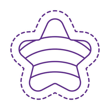 star line style icon design, Cute patch expression emoticon and childhood theme Vector illustrationのイラスト素材