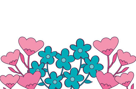 Natural flowers design, floral nature plant ornament garden decoration and botany theme Vector illustrationのイラスト素材