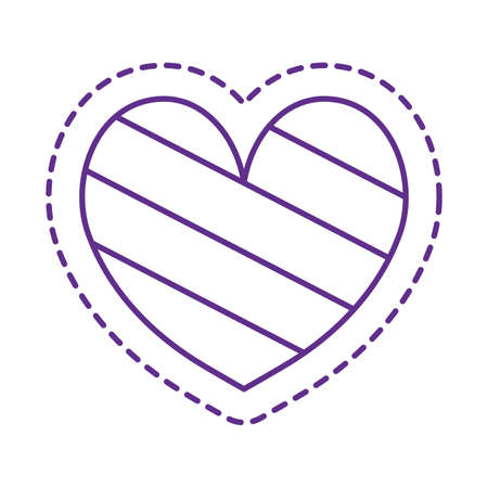 heart line style icon design, Cute patch expression emoticon and childhood theme Vector illustrationのイラスト素材