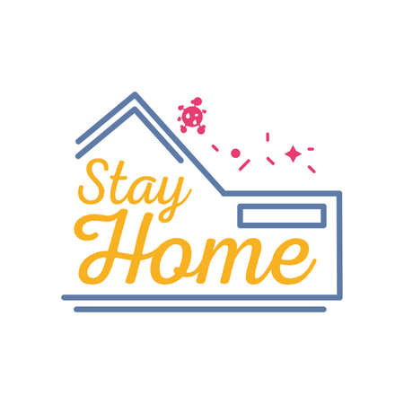 stay at home campaign with a house vector illustration designのイラスト素材