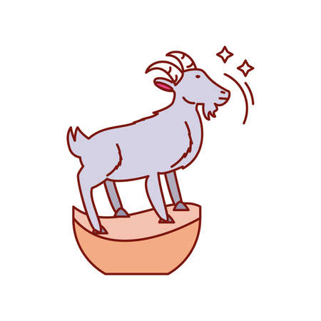 goat, islamic sacrifice on white background vector illustration designのイラスト素材