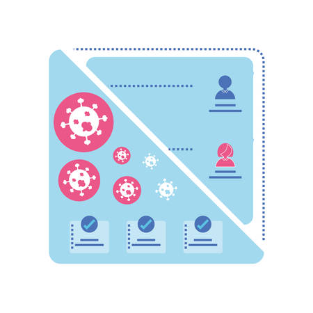 template infographic medical care by coronavirus vector illustration designのイラスト素材