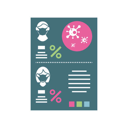 template infographic medical care by coronavirus vector illustration designのイラスト素材