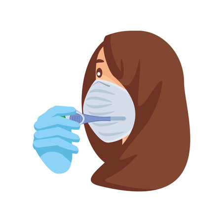 checking clinical body thermometer on white background vector illustration designのイラスト素材