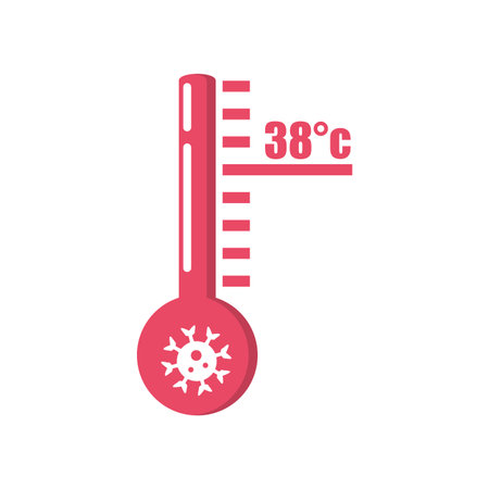 high temperature warning sign on white background vector illustration design
