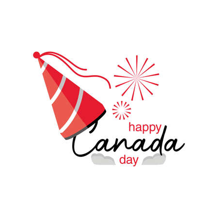 label happy Canada day, national holiday vector illustration designのイラスト素材