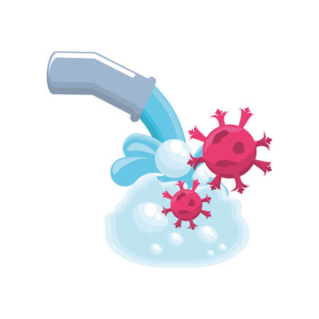 faucet with coronavirus on white background vector illustration designのイラスト素材