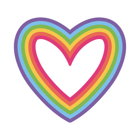 lgbt heart flat style icon design, Pride day sexual orientation and identity theme Vector illustrationのイラスト素材
