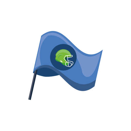 Flag design, American football  sport hobby competition game training equipment tournament and play theme Vector illustrationのイラスト素材