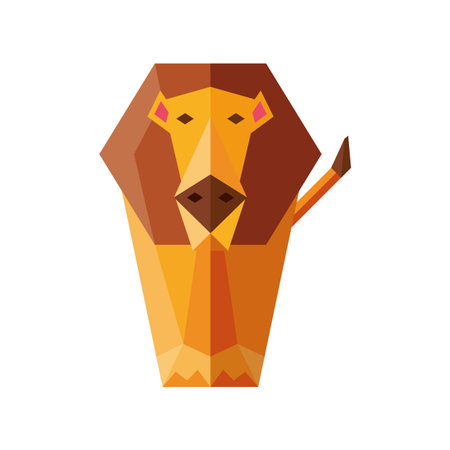 lion geometric wild animals on white background vector illustration designのイラスト素材