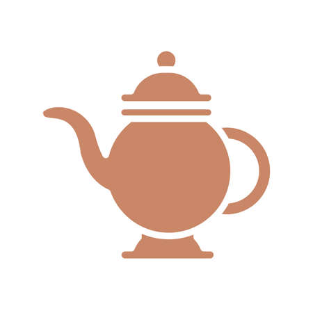 ramadan teapot over white background, silhouette style icon, vector illustrationのイラスト素材