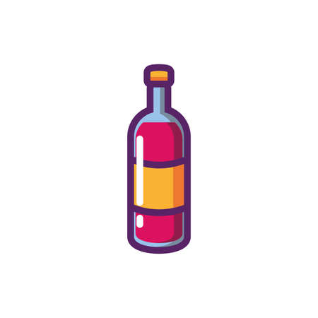 Wine bottle design of Winery alcohol drink beverage restaurant celebration and party theme Vector illustrationのイラスト素材