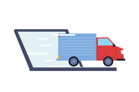 man with mask on delivery with location and application vector illustration desingのイラスト素材