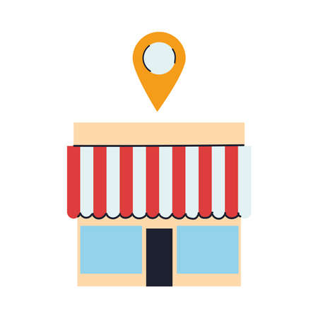 store with merchandise and location vector illustration desingのイラスト素材