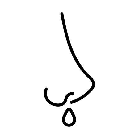 nose with flu, line style icon vector illustration designのイラスト素材