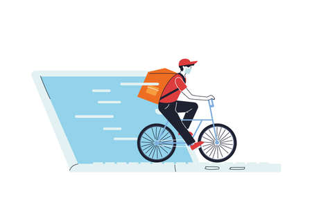 stores with messengers delivery in vehicles vector illustration desingのイラスト素材