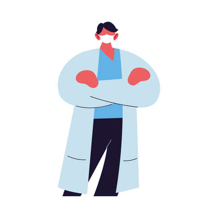 medical man using face mask vector illustration designのイラスト素材