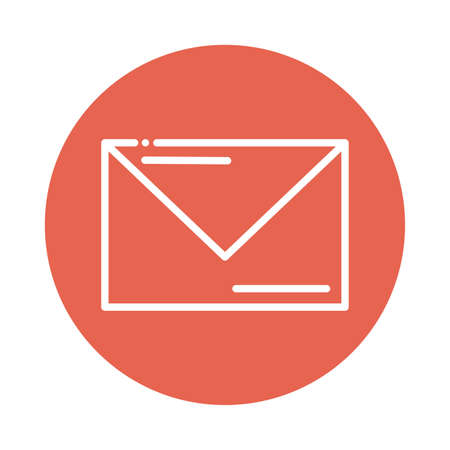 letter in envelope block and flat style icon vector illustration designのイラスト素材