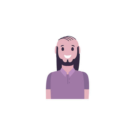 Avatar man with beard design, Boy male person people human social media and portrait theme Vector illustrationのイラスト素材