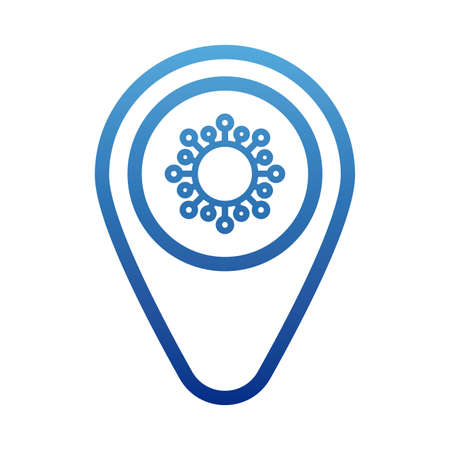 virus protection, security shield, degraded line style icon vector illustration designのイラスト素材