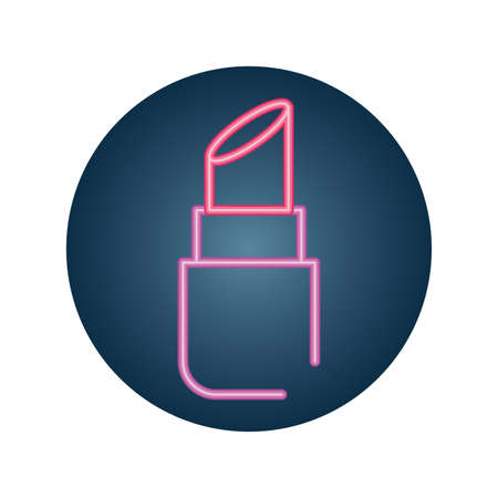 lipstick over white background, neon style icon, vector illustrationのイラスト素材