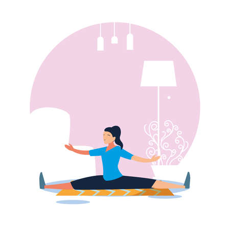 woman out doing exercises at home vector illustration designのイラスト素材