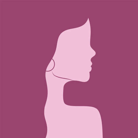 beautiful portrait of woman, attractive female vector illustration designのイラスト素材
