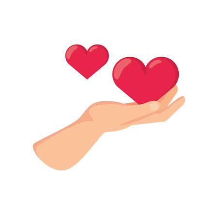 hand with heart on white background vector illustration designのイラスト素材