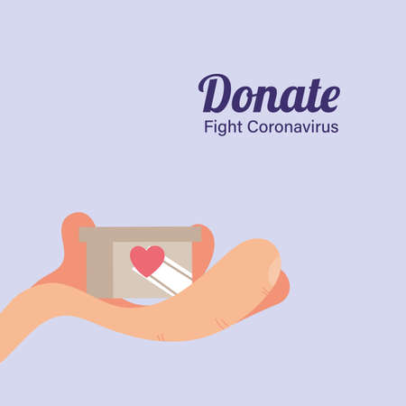 donation of boxes with medicines and food vector illustartion desingのイラスト素材