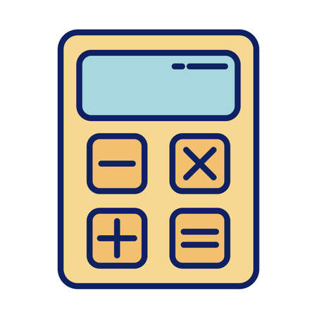 calculator math finance, line and fill style iconvector illustration designのイラスト素材