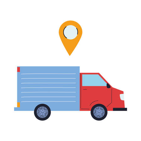 transport of merchandise for stores with location vector illustration desingのイラスト素材