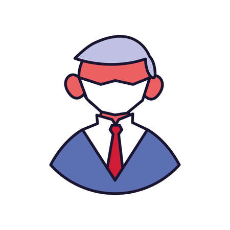 portrait of man with medical mask on white background vector illustration designのイラスト素材