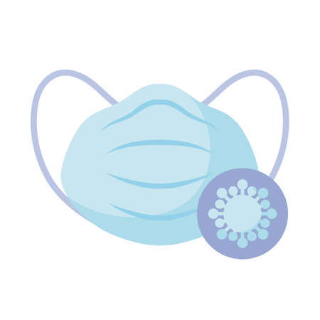 corona anti virus mask , flat style icon vector illustration designのイラスト素材