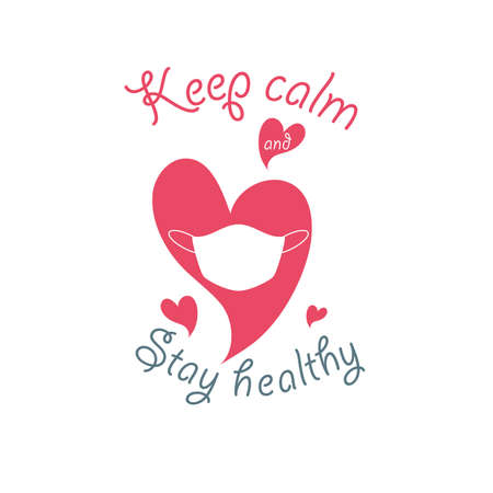 keep calm and stay healthy, banner vector illustration designのイラスト素材