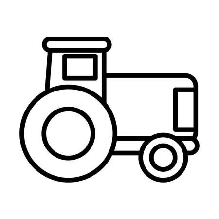 gardening tractor , line style icon vector illustration designのイラスト素材