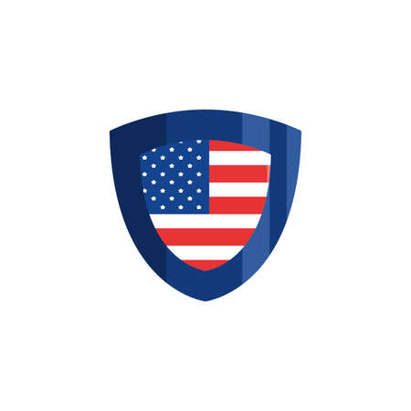 Usa flag shield design, United states america independence day nation us country and national theme Vector illustrationのイラスト素材