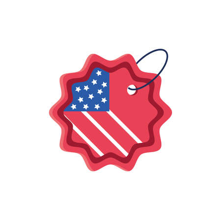 Usa flag label design, United states america independence nation us country and national theme Vector illustrationのイラスト素材